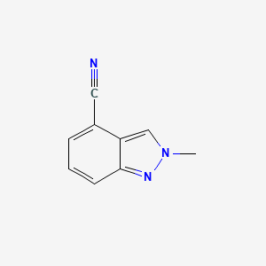 molecular formula C9H7N3 B2671014 2-Methyl-2H-indazole-4-carbonitrile CAS No. 115951-14-9; 1159511-45-1