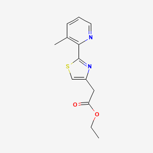 molecular formula C13H14N2O2S B2671027 Ethyl 2-(2-(3-methylpyridin-2-yl)thiazol-4-yl)acetate CAS No. 1537826-48-4