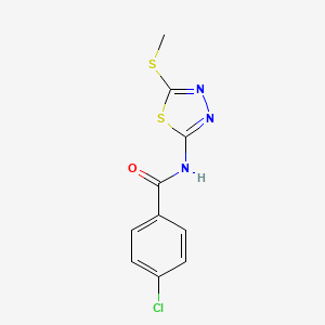 B2671043 4-chloro-N-(5-methylsulfanyl-1,3,4-thiadiazol-2-yl)benzamide CAS No. 393566-77-3