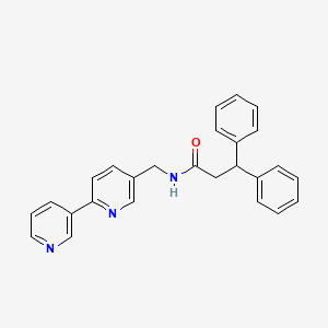molecular formula C26H23N3O B2671046 N-([2,3'-bipyridin]-5-ylmethyl)-3,3-diphenylpropanamide CAS No. 2034479-36-0