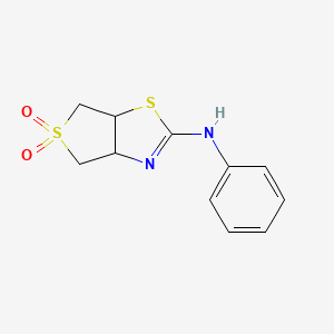 molecular formula C11H12N2O2S2 B2671047 N-phenyl-3a,4,6,6a-tetrahydrothieno[3,4-d][1,3]thiazol-2-amine 5,5-dioxide CAS No. 1325303-65-8