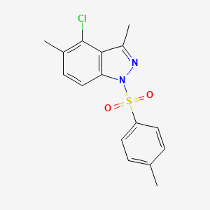 molecular formula C16H15ClN2O2S B2671049 4-chloro-3,5-dimethyl-1-tosyl-1H-indazole CAS No. 1421252-92-7