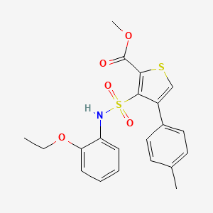 molecular formula C21H21NO5S2 B2671068 Methyl 3-[(2-ethoxyphenyl)sulfamoyl]-4-(4-methylphenyl)thiophene-2-carboxylate CAS No. 941888-59-1