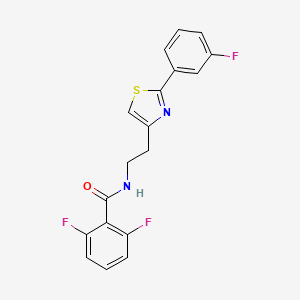 molecular formula C18H13F3N2OS B2671070 2,6-difluoro-N-[2-[2-(3-fluorophenyl)-1,3-thiazol-4-yl]ethyl]benzamide CAS No. 932986-98-6