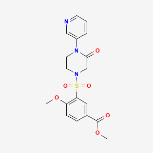molecular formula C18H19N3O6S B2671075 Methyl 4-methoxy-3-{[3-oxo-4-(pyridin-3-yl)piperazin-1-yl]sulfonyl}benzoate CAS No. 2097891-48-8