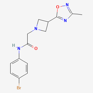 molecular formula C14H15BrN4O2 B2671091 N-(4-bromophenyl)-2-[3-(3-methyl-1,2,4-oxadiazol-5-yl)azetidin-1-yl]acetamide CAS No. 1327202-84-5