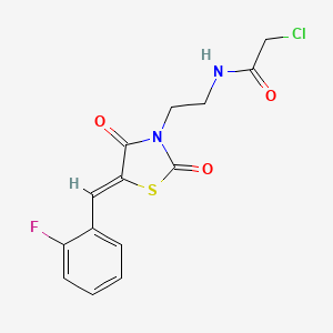 2-chloro-N-(2-{5-[(2-fluorophenyl)methylidene]-2,4-dioxo-1,3-thiazolidin-3-yl}ethyl)acetamide