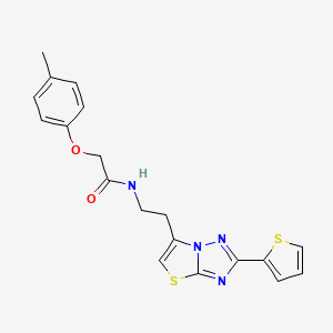 molecular formula C19H18N4O2S2 B2671121 N-(2-(2-(thiophen-2-yl)thiazolo[3,2-b][1,2,4]triazol-6-yl)ethyl)-2-(p-tolyloxy)acetamide CAS No. 941945-21-7
