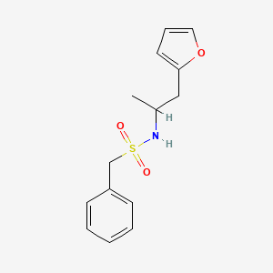 molecular formula C14H17NO3S B2671128 N-[1-(furan-2-yl)propan-2-yl]-1-phenylmethanesulfonamide CAS No. 1234811-54-1