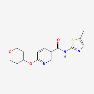 molecular formula C15H17N3O3S B2671177 N-(5-methyl-1,3-thiazol-2-yl)-6-(oxan-4-yloxy)pyridine-3-carboxamide CAS No. 2034239-79-5
