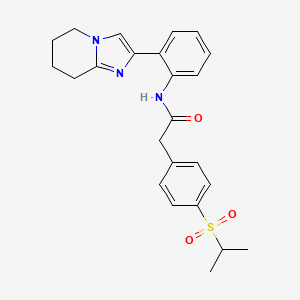 molecular formula C24H27N3O3S B2671216 N-(2-{5H,6H,7H,8H-imidazo[1,2-a]pyridin-2-yl}phenyl)-2-[4-(propane-2-sulfonyl)phenyl]acetamide CAS No. 2097899-93-7