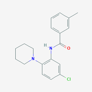 molecular formula C19H21ClN2O B2671226 N-[5-chloro-2-(piperidin-1-yl)phenyl]-3-methylbenzamide CAS No. 383146-53-0