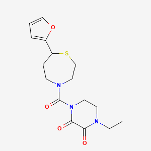 B2671237 1-Ethyl-4-(7-(furan-2-yl)-1,4-thiazepane-4-carbonyl)piperazine-2,3-dione CAS No. 1705355-31-2