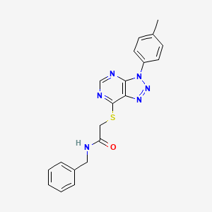 molecular formula C20H18N6OS B2671298 N-benzyl-2-((3-(p-tolyl)-3H-[1,2,3]triazolo[4,5-d]pyrimidin-7-yl)thio)acetamide CAS No. 863459-61-4