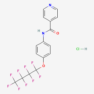 molecular formula C16H10ClF9N2O2 B2671326 N-[4-(1,1,2,2,3,3,4,4,4-NONAFLUOROBUTOXY)PHENYL]PYRIDINE-4-CARBOXAMIDE HYDROCHLORIDE CAS No. 62315-29-1