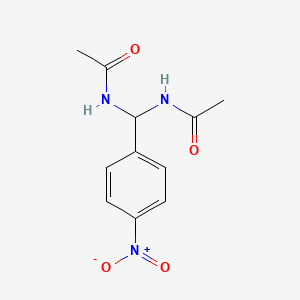 molecular formula C11H13N3O4 B2671377 N,N'-((4-nitrophenyl)methylene)diacetamide CAS No. 40891-07-4