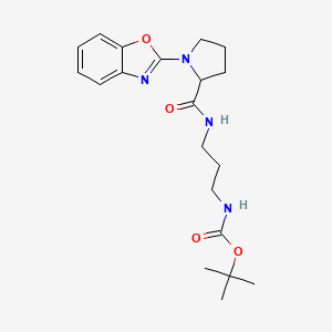molecular formula C20H28N4O4 B2671414 tert-butyl N-(3-{[1-(1,3-benzoxazol-2-yl)pyrrolidin-2-yl]formamido}propyl)carbamate CAS No. 2097865-67-1