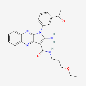 B2671416 1-(3-acetylphenyl)-2-amino-N-(3-ethoxypropyl)-1H-pyrrolo[2,3-b]quinoxaline-3-carboxamide CAS No. 843637-55-8