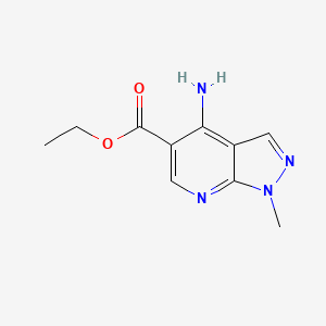 molecular formula C10H12N4O2 B2671443 ethyl 4-amino-1-methyl-1H-pyrazolo[3,4-b]pyridine-5-carboxylate CAS No. 204974-76-5