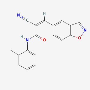 (Z)-3-(1,2-Benzoxazol-5-yl)-2-cyano-N-(2-methylphenyl)prop-2-enamide