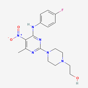 2-(4-(4-((4-Fluorophenyl)amino)-6-methyl-5-nitropyrimidin-2-yl)piperazin-1-yl)ethanol