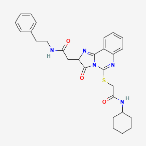 2-(5-{[2-(cyclohexylamino)-2-oxoethyl]thio}-3-oxo-2,3-dihydroimidazo[1,2-c]quinazolin-2-yl)-N-(2-phenylethyl)acetamide