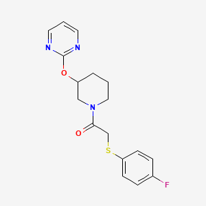 2-((4-Fluorophenyl)thio)-1-(3-(pyrimidin-2-yloxy)piperidin-1-yl)ethanone