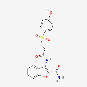 3-(3-((4-Methoxyphenyl)sulfonyl)propanamido)benzofuran-2-carboxamide