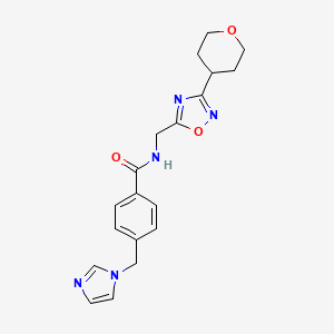 4-((1H-imidazol-1-yl)methyl)-N-((3-(tetrahydro-2H-pyran-4-yl)-1,2,4-oxadiazol-5-yl)methyl)benzamide