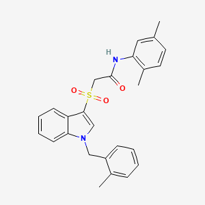 molecular formula C26H26N2O3S B2671484 N-(2,5-dimethylphenyl)-2-({1-[(2-methylphenyl)methyl]-1H-indol-3-yl}sulfonyl)acetamide CAS No. 850932-87-5
