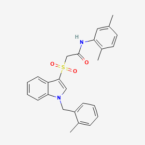 N-(2,5-dimethylphenyl)-2-[1-[(2-methylphenyl)methyl]indol-3-yl]sulfonylacetamide