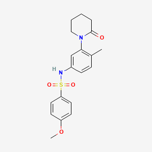 4-methoxy-N-(4-methyl-3-(2-oxopiperidin-1-yl)phenyl)benzenesulfonamide