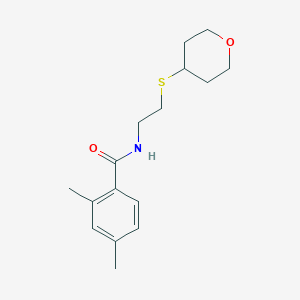 2,4-dimethyl-N-(2-((tetrahydro-2H-pyran-4-yl)thio)ethyl)benzamide