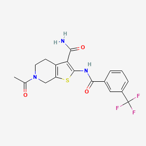 6-Acetyl-2-(3-(trifluoromethyl)benzamido)-4,5,6,7-tetrahydrothieno[2,3-c]pyridine-3-carboxamide