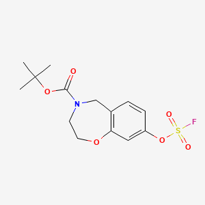 molecular formula C14H18FNO6S B2671495 Tert-butyl 8-fluorosulfonyloxy-3,5-dihydro-2H-1,4-benzoxazepine-4-carboxylate CAS No. 2411295-40-2