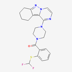 (2-((Difluoromethyl)thio)phenyl)(4-(7,8,9,10-tetrahydropyrazino[1,2-b]indazol-1-yl)piperazin-1-yl)methanone