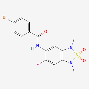 4-bromo-N-(6-fluoro-1,3-dimethyl-2,2-dioxido-1,3-dihydrobenzo[c][1,2,5]thiadiazol-5-yl)benzamide