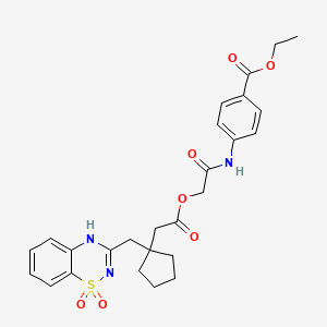 ethyl 4-({[({1-[(1,1-dioxido-2H-1,2,4-benzothiadiazin-3-yl)methyl]cyclopentyl}acetyl)oxy]acetyl}amino)benzoate