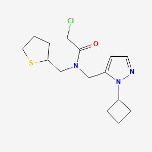 2-Chloro-N-[(2-cyclobutylpyrazol-3-yl)methyl]-N-(thiolan-2-ylmethyl)acetamide