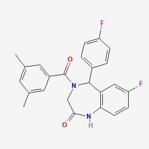 4-(3,5-dimethylbenzoyl)-7-fluoro-5-(4-fluorophenyl)-4,5-dihydro-1H-benzo[e][1,4]diazepin-2(3H)-one