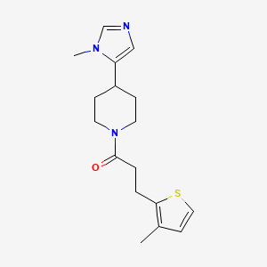 molecular formula C17H23N3OS B2671558 1-[4-(3-Methylimidazol-4-yl)piperidin-1-yl]-3-(3-methylthiophen-2-yl)propan-1-one CAS No. 2320820-56-0