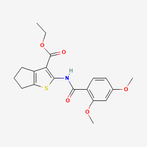 molecular formula C19H21NO5S B2671559 ETHYL 2-(2,4-DIMETHOXYBENZAMIDO)-4H,5H,6H-CYCLOPENTA[B]THIOPHENE-3-CARBOXYLATE CAS No. 391218-53-4