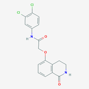 molecular formula C17H14Cl2N2O3 B2671564 N-(3,4-dichlorophenyl)-2-[(1-oxo-1,2,3,4-tetrahydroisoquinolin-5-yl)oxy]acetamide CAS No. 886933-19-3