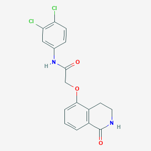 molecular formula C17H14Cl2N2O3 B2671564 N-(3,4-dichlorophenyl)-2-[(1-oxo-3,4-dihydro-2H-isoquinolin-5-yl)oxy]acetamide CAS No. 886933-19-3