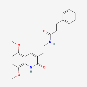 N-[2-(5,8-dimethoxy-2-oxo-1H-quinolin-3-yl)ethyl]-3-phenylpropanamide