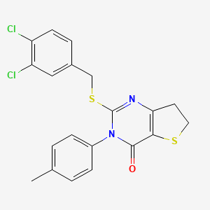 2-[(3,4-Dichlorophenyl)methylsulfanyl]-3-(4-methylphenyl)-6,7-dihydrothieno[3,2-d]pyrimidin-4-one