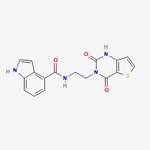 molecular formula C17H14N4O3S B2671581 N-(2-(2,4-dioxo-1,2-dihydrothieno[3,2-d]pyrimidin-3(4H)-yl)ethyl)-1H-indole-4-carboxamide CAS No. 2034374-10-0