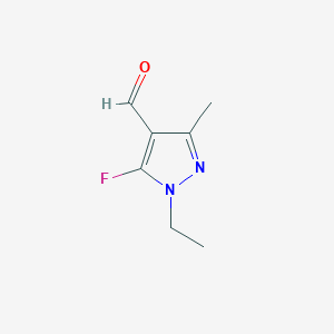 molecular formula C7H9FN2O B2671583 1-ethyl-5-fluoro-3-methyl-1H-pyrazole-4-carbaldehyde CAS No. 1823403-51-5