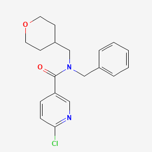 molecular formula C19H21ClN2O2 B2671584 N-benzyl-6-chloro-N-[(oxan-4-yl)methyl]pyridine-3-carboxamide CAS No. 1333614-04-2