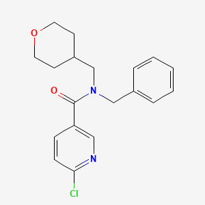 N-benzyl-6-chloro-N-[(oxan-4-yl)methyl]pyridine-3-carboxamide